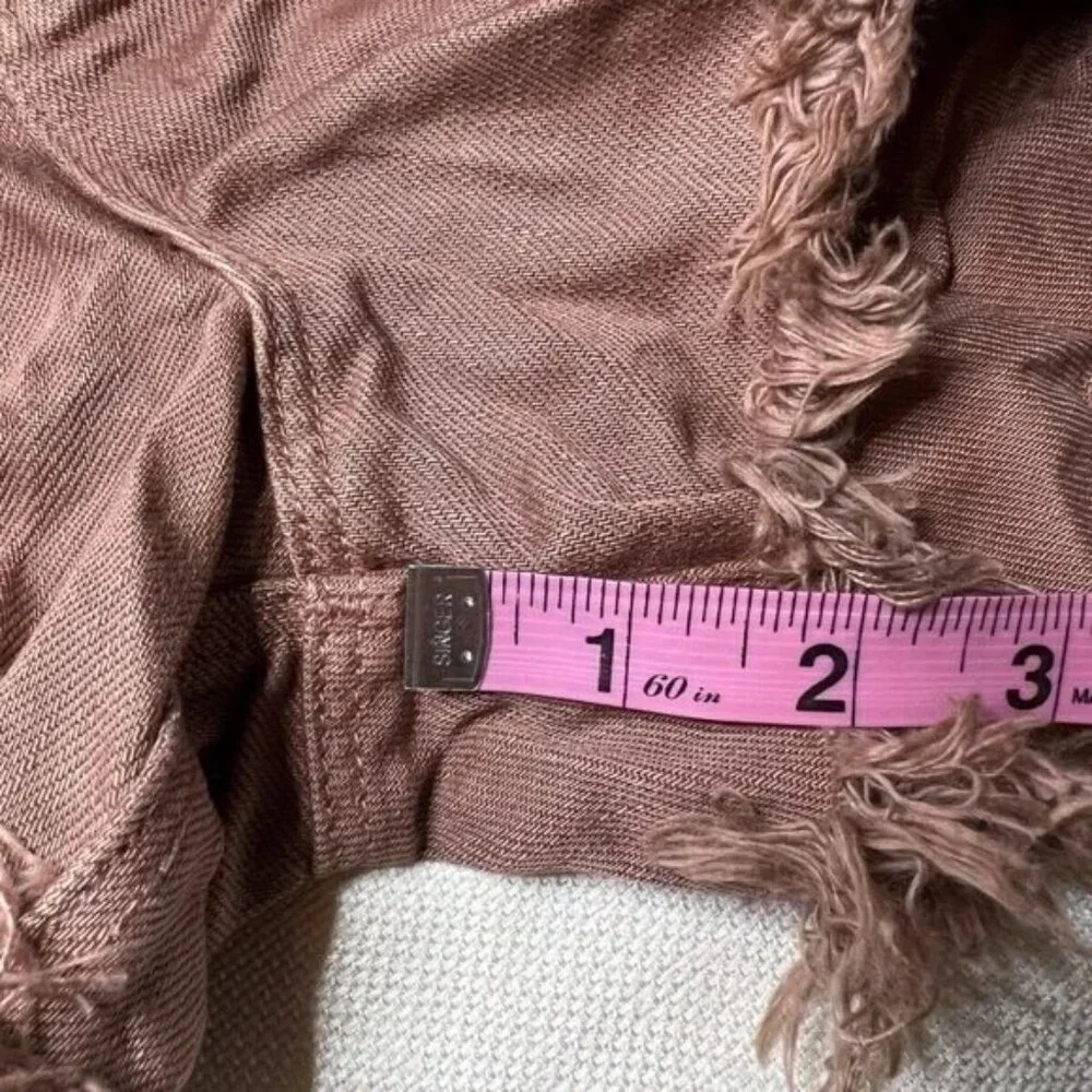 NWT KSUBI Jing Raw Hem Shorts Brown Fit: Low Rise Decorated side slit 29w Mauve